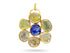 Sterling Silver Mix Sapphire Flower Artisan Handcrafted Pendant, (SP-5571)